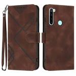 For Xiaomi Redmi Note 8 Line Pattern Skin Feel Leather Phone Case(Coffee)