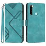 For Xiaomi Redmi Note 8 Line Pattern Skin Feel Leather Phone Case(Light Blue)