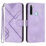 For Xiaomi Redmi Note 8T Line Pattern Skin Feel Leather Phone Case(Light Purple)