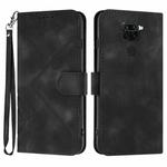 For Xiaomi Redmi Note 9 Global/10X 4G Line Pattern Skin Feel Leather Phone Case(Black)