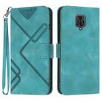 For Xiaomi Redmi Note 9 Pro Line Pattern Skin Feel Leather Phone Case(Light Blue)