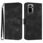 For Xiaomi Redmi Note 10 4G Global Line Pattern Skin Feel Leather Phone Case(Black)