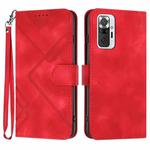 For Xiaomi Redmi Note 10 Pro 4G Global Line Pattern Skin Feel Leather Phone Case(Red)
