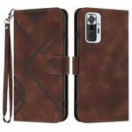 For Xiaomi Redmi Note 10 Pro 4G Global Line Pattern Skin Feel Leather Phone Case(Coffee)
