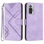 For Xiaomi Redmi Note 10 Pro 4G Global Line Pattern Skin Feel Leather Phone Case(Light Purple)