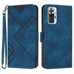 For Xiaomi Redmi Note 10 Pro Max Line Pattern Skin Feel Leather Phone Case(Royal Blue)