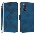 For Xiaomi Redmi Note 11 Pro 4G/5G Global Line Pattern Skin Feel Leather Phone Case(Royal Blue)