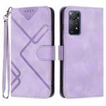 For Xiaomi Redmi Note 11 Pro 4G/5G Global Line Pattern Skin Feel Leather Phone Case(Light Purple)