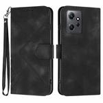 For Xiaomi Redmi Note 12 4G Global Line Pattern Skin Feel Leather Phone Case(Black)