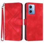 For Xiaomi Redmi Note 12 5G Global Line Pattern Skin Feel Leather Phone Case(Red)