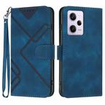 For Xiaomi Redmi Note 12 Pro 4G/5G Global Line Pattern Skin Feel Leather Phone Case(Royal Blue)