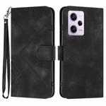 For Xiaomi Redmi Note 12 Pro 4G/5G Global Line Pattern Skin Feel Leather Phone Case(Black)