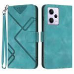 For Xiaomi Redmi Note 12 Pro 4G/5G Global Line Pattern Skin Feel Leather Phone Case(Light Blue)