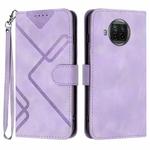For Xiaomi Mi 10T Lite 5G Line Pattern Skin Feel Leather Phone Case(Light Purple)
