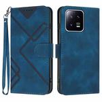 For Xiaomi 13 Line Pattern Skin Feel Leather Phone Case(Royal Blue)