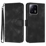 For Xiaomi 13 Line Pattern Skin Feel Leather Phone Case(Black)