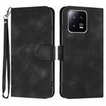 For Xiaomi 13 Pro Line Pattern Skin Feel Leather Phone Case(Black)