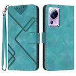 For Xiaomi Civi 2 Line Pattern Skin Feel Leather Phone Case(Light Blue)