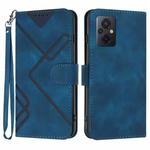 For Xiaomi Poco M5 Line Pattern Skin Feel Leather Phone Case(Royal Blue)