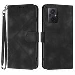 For Xiaomi Poco M5 Line Pattern Skin Feel Leather Phone Case(Black)