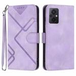 For Xiaomi Poco M5 Line Pattern Skin Feel Leather Phone Case(Light Purple)