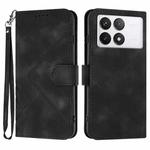 For Xiaomi Redmi K70 Line Pattern Skin Feel Leather Phone Case(Black)