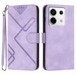 For Xiaomi Redmi Note 13 Pro 4G Line Pattern Skin Feel Leather Phone Case(Light Purple)