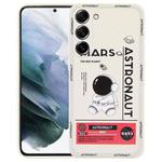 For Samsung Galaxy S21 5G Astronaut Pattern Silicone Straight Edge Phone Case(Mars Astronaut-White)