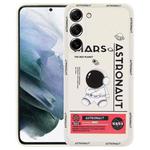 For Samsung Galaxy S21+ 5G Astronaut Pattern Silicone Straight Edge Phone Case(Mars Astronaut-White)