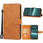 For HTC U23 Leather Phone Case(Brown)