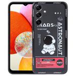 For Samsung Galaxy A14 Astronaut Pattern Silicone Straight Edge Phone Case(Mars Astronaut-Black)