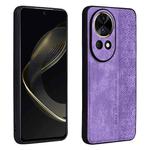 For Huawei nova 12 AZNS 3D Embossed Skin Feel Phone Case(Purple)