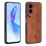 For Honor X50i AZNS 3D Embossed Skin Feel Phone Case(Brown)