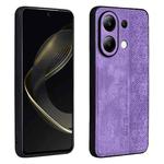 For Xiaomi Redmi Note 13 4G AZNS 3D Embossed Skin Feel Phone Case(Purple)