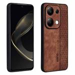 For Xiaomi Redmi Note 13 Pro 4G AZNS 3D Embossed Skin Feel Phone Case(Brown)