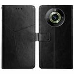 For Realme 11 Pro 5G / 11 Pro+ 5G HT01 Y-shaped Pattern Flip Leather Phone Case(Black)