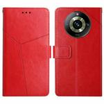 For Realme 11 Pro 5G / 11 Pro+ 5G HT01 Y-shaped Pattern Flip Leather Phone Case(Red)