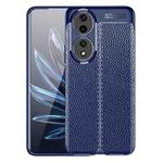 For Honor 90 Litchi Texture Shockproof TPU Phone Case(Blue)