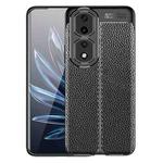 For Honor 90 Pro Litchi Texture Shockproof TPU Phone Case(Black)