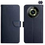 For Realme 11 Pro Genuine Leather Fingerprint-proof Flip Phone Case(Blue)