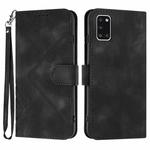 For Samsung Galaxy A31 Line Pattern Skin Feel Leather Phone Case(Black)