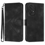 For Samsung Galaxy A32 4G Line Pattern Skin Feel Leather Phone Case(Black)