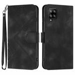 For Samsung Galaxy A42 5G Line Pattern Skin Feel Leather Phone Case(Black)