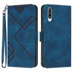 For Samsung Galaxy A50 / A50s Line Pattern Skin Feel Leather Phone Case(Royal Blue)