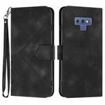 For Samsung Galaxy Note9 Line Pattern Skin Feel Leather Phone Case(Black)