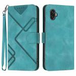 For Samsung Galaxy Xcover6 Pro Line Pattern Skin Feel Leather Phone Case(Light Blue)