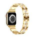 Diamond Metal Watch Band For Apple Watch SE 2022 44mm(Gold)