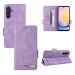 For Samsung Galaxy A25 5G Global Magnetic Clasp Leather Phone Case(Purple)