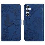 For OPPO A79 5G HT03 Skin Feel Butterfly Embossed Flip Leather Phone Case(Blue)