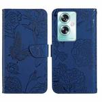 For OPPO Reno11 F 5G/F25 Pro 5G HT03 Skin Feel Butterfly Embossed Flip Leather Phone Case(Blue)